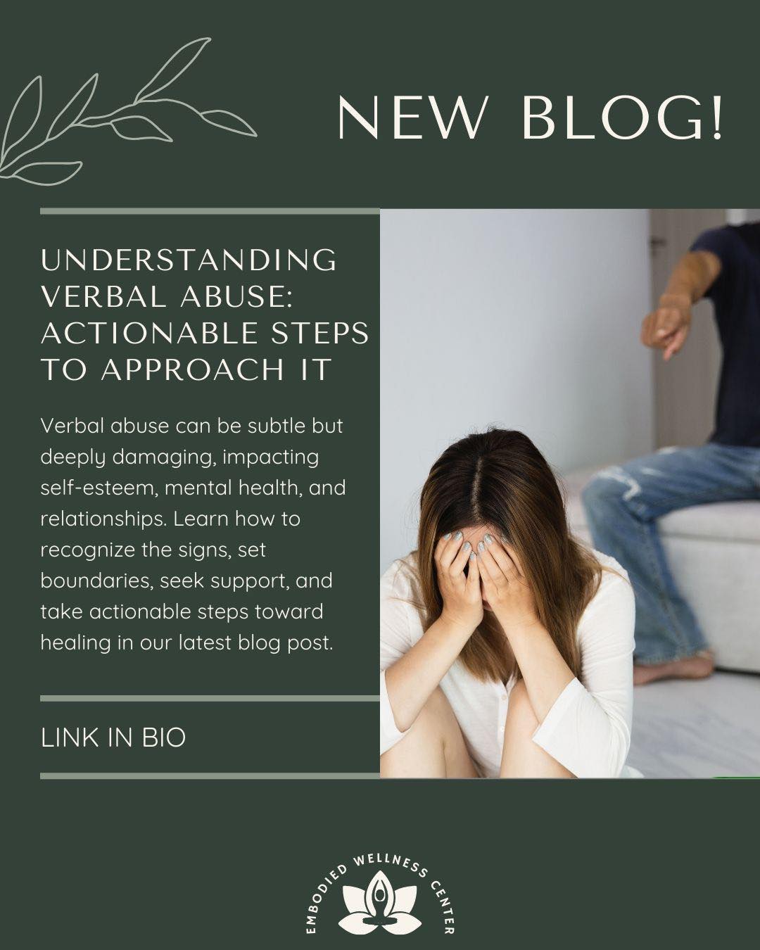 Verbal abuse isn’t always loud—it can be subtle, manipulative, and leave deep emotional scars. If you've ever questioned whether certain words or behaviors cross the line, this blog is for you. Learn how to recognize the signs, set boundaries, and take actionable steps to protect your well-being. Click the link in bio to read more!