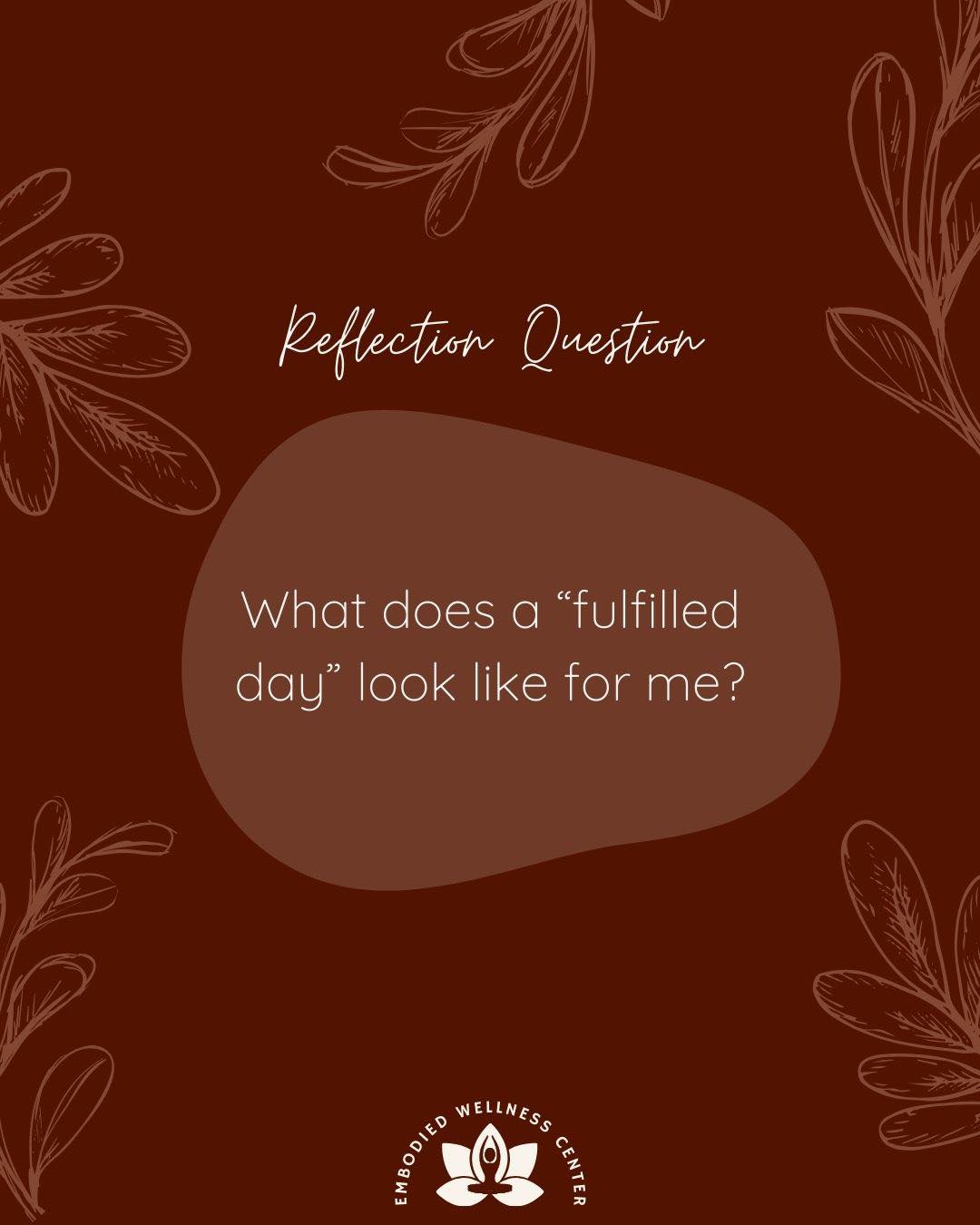Our most recent newsletter focuses on fulfillment, which is a state of satisfaction and contentment that comes from achieving your goals and living a life aligned with your values and aspirations. It's not always about accomplishments and achieving, but also satisfaction and contentment with what we already have. This reflection question can help you explore what gives you personal fulfillment so that you can ensure you are living in accordance with your values. So, what does a fulfilled day look like for you?
.
To read more tips on creating a fulfilling life, subscribe to our newsletter by clicking the link in our bio.