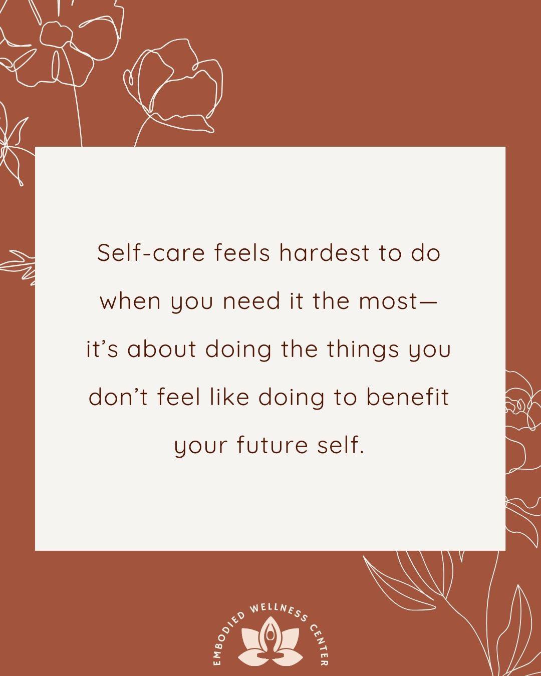 Self-care isn’t just bubble baths and face masks—it’s showing up for yourself even when you don’t feel like it. It’s taking a deep breath when stress hits, moving your body when you’d rather stay in bed, setting boundaries even when it’s uncomfortable. What are you doing to take care of yourself today?�.�.�.�#embodiedwellnesscenter #chicagotherapist #chicago #mentalhealth #mentalhealthmatters #chicagogram #therapist #anxiety #therapistsofinstagram #chicagowellness #holistictherapist #mentalhealththerapist #therapistsofig #selfcarematters #mentalhealthawareness #selflovejourney #mindfulnesspractice #emotionalwellbeing #stressmanagement #selfcompassion #holistichealth #burnoutprevention #boundariesarehealthy #mentalhealthmatters #therapytools #innerpeace #healingjourney #wellnessroutine