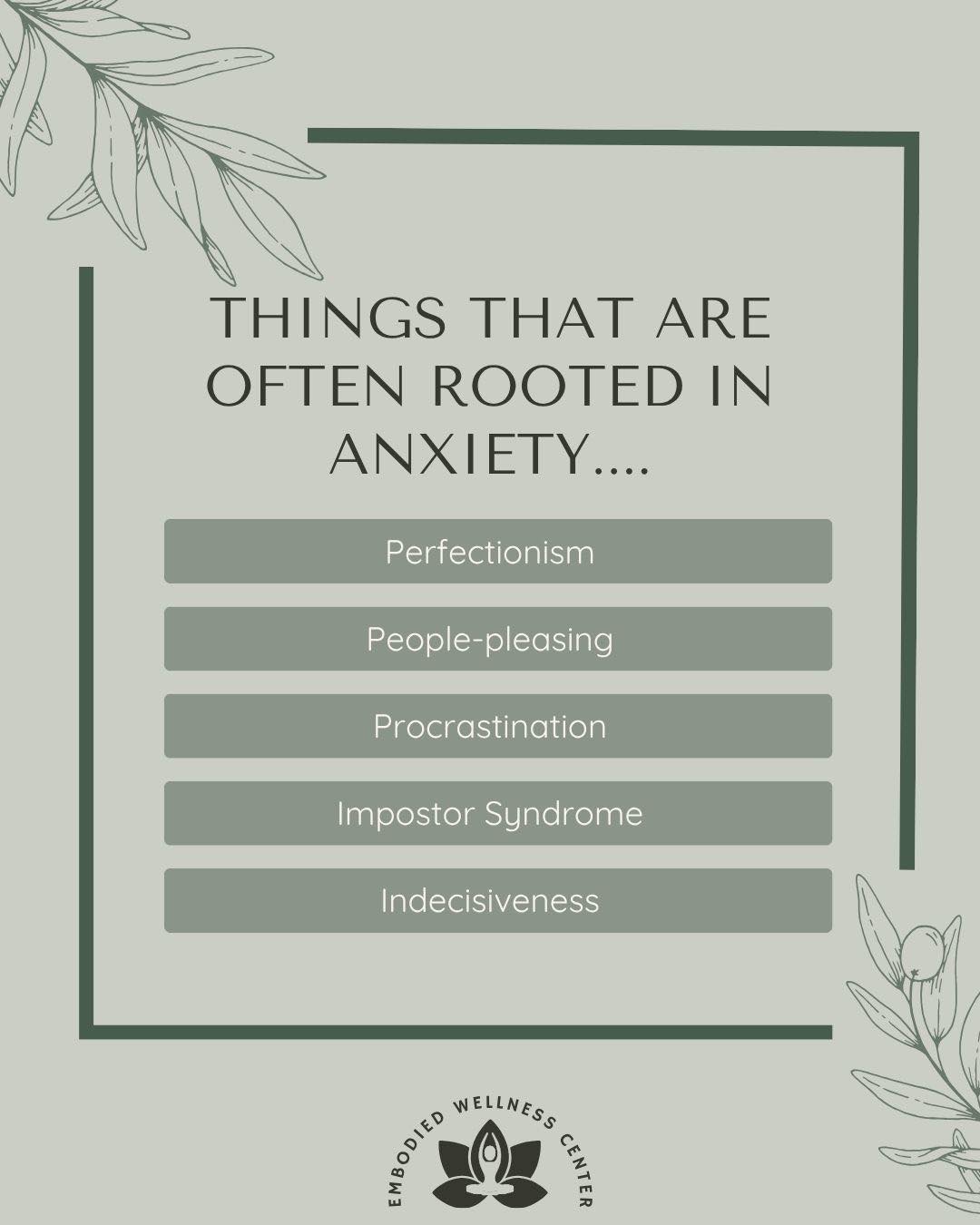 Anxiety doesn’t always look like panic attacks or obvious worry.
Sometimes it looks like:
-Overthinking every decision
-Putting things off because you’re afraid of doing it wrong
-Needing constant reassurance
-Trying to keep everyone happy
-Feeling like you have to earn your worth through productivity or perfection
These behaviors are often protective responses rooted in anxiety. Understanding the "why" can help us foster self-compassion instead of shame.
.
.
.
#embodiedwellnesscenter #chicagotherapist #chicago #mentalhealth #mentalhealthmatters #chicagogram #therapist #anxiety #therapistsofinstagram #chicagowellness #holistictherapist #mentalhealththerapist #therapistsofig #anxiety #generalizedanxiety #perfectionism #peoplepleasing #impostorsyndrome #mentalhealthawareness #somatictherapy #mindbodyconnection #nervoussystemregulation #therapy #virtualtherapy #selfcompassion #anxietyhelp #holisticmentalhealth