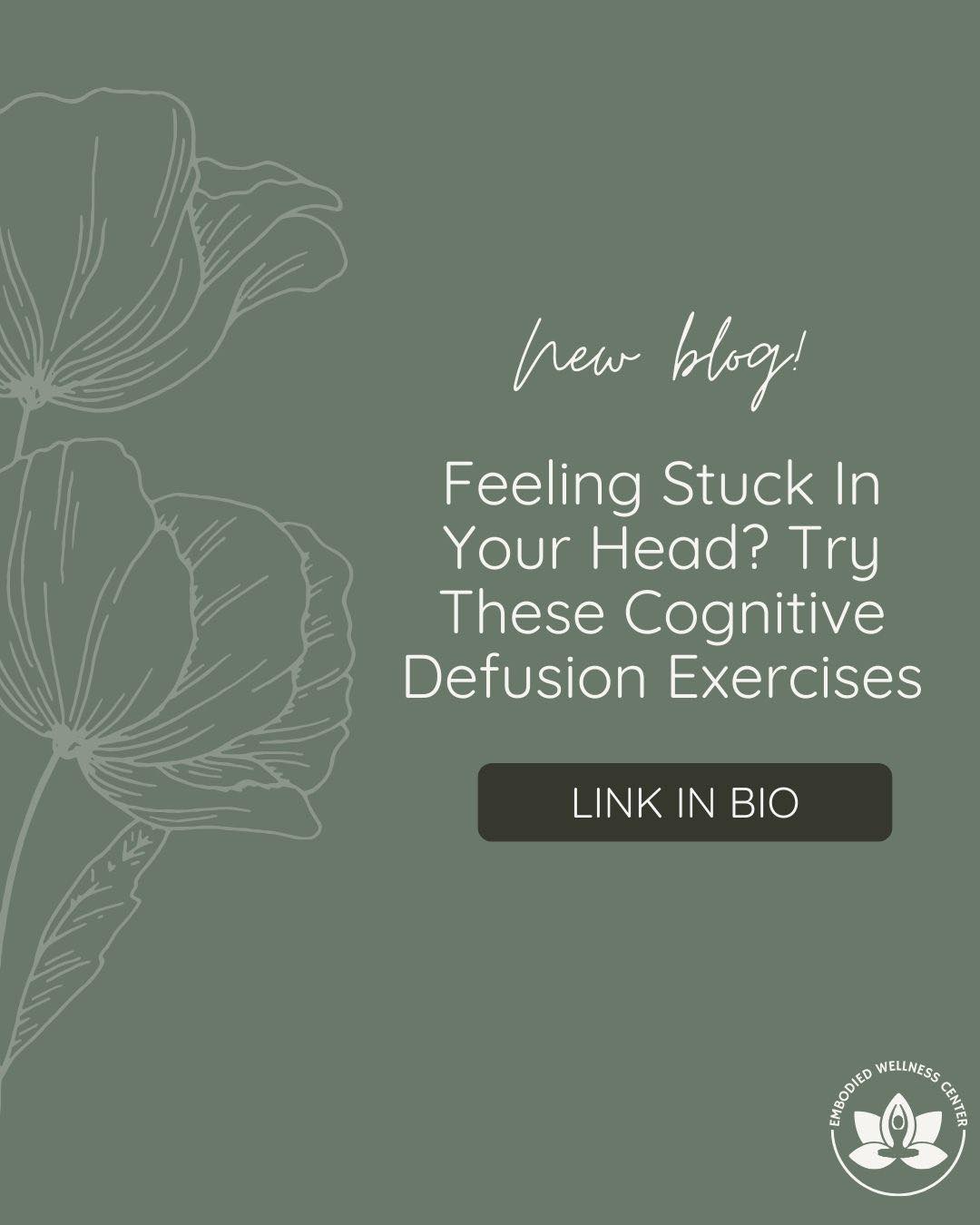 If your thoughts feel loud, repetitive, or overwhelming, you’re not alone. Most of us spend a lot of time believing everything our mind tells us, even when those thoughts are unhelpful or untrue.
In our latest blog, "Feeling Stuck In Your Head? Try These Cognitive Defusion Exercises," we break down how to create space from your thoughts so they have less control over you. Read the full blog at the link in our bio.