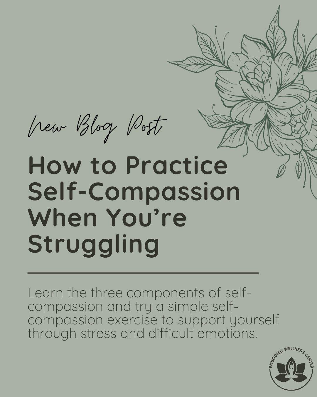 If you’re struggling, your inner critic may tell you that being harder on yourself will help you do better. But shame and self-criticism often make difficult moments even harder.
.
Our newest blog explores what self-compassion really means, why it supports motivation, and how to practice it when you’re feeling overwhelmed, disappointed, or hard on yourself.
.
Read How to Practice Self-Compassion When You’re Struggling at the link in our bio.
.
.
.
#embodiedwellnesscenter #chicagotherapist #chicago #mentalhealth #mentalhealthmatters #chicagogram #therapist #anxiety #therapistsofinstagram #chicagowellness #holistictherapist #mentalhealththerapist #therapistsofig #selfcompassion #selfkindness #mentalhealthblog #emotionalwellness #negativeselftalk #innercritic #mindfulnesstools #therapytools #selflove #loveyourself #copingskills #selfhelptools
