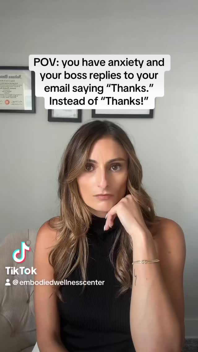 Anxiety math: “Thanks.” = you’re mad at me. “Thanks!” = I’m in the clear.