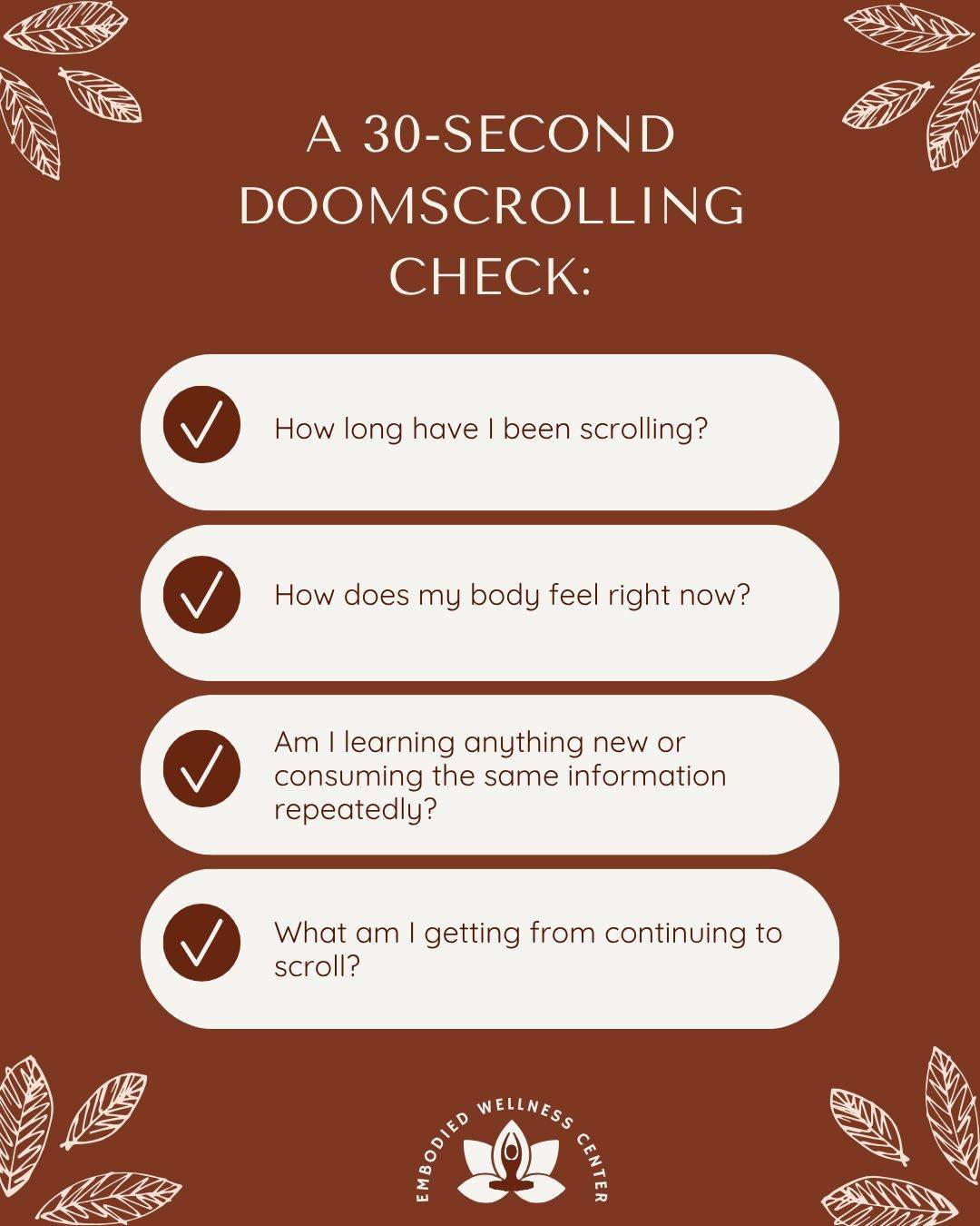 Have you ever opened TikTok or Instagram “for a few minutes” and suddenly realized an hour has passed? Before you keep scrolling, try this quick check-in. Save this for the next time 10 minutes of scrolling somehow turns into an hour. And for more helpful tips on limiting doomscrolling, head to the link in our bio to read our latest blog post.